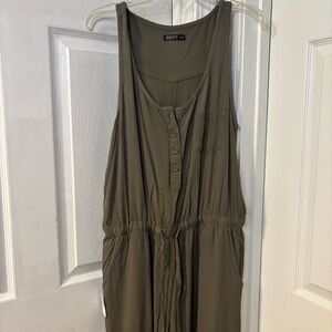 Olive Forest Green Sleeveless Jumpsuit Size Medium NWT